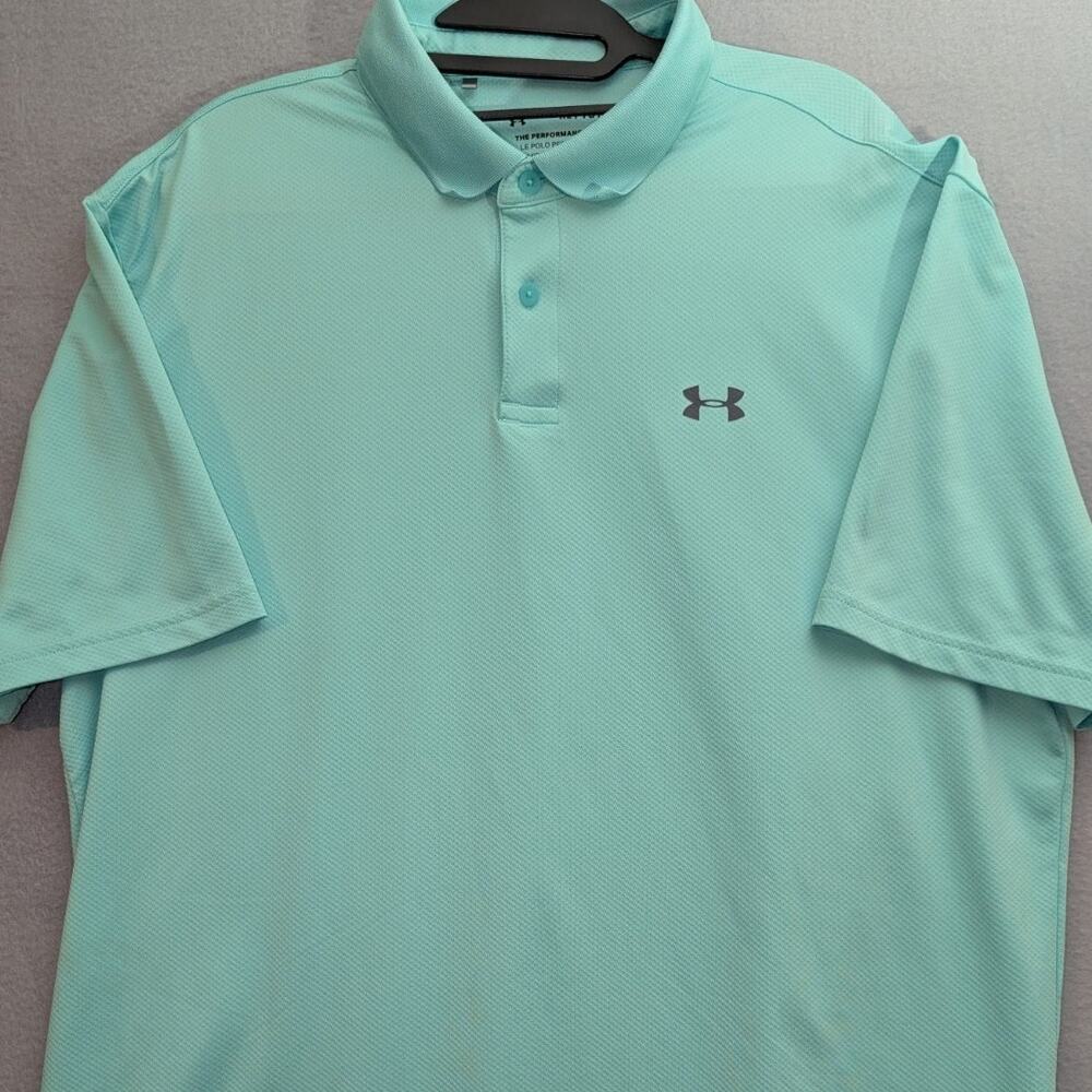 UNDER ARMOUR The Performance Polo Golf Shirt Mens XL Sea Green Short Sleeve